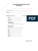 Standard Assessment Form For Postgraduate Courses (Microbiology)