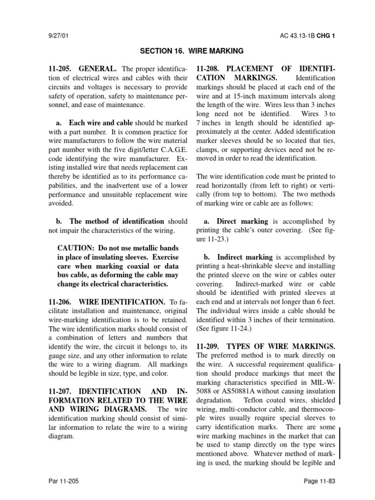 Wire Marking Methods per AC 43.13-1B | PDF | Electrical Wiring | Wire
