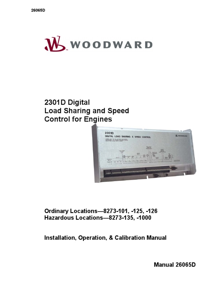Woodward 2301D Manual | PDF | Switch | Relay