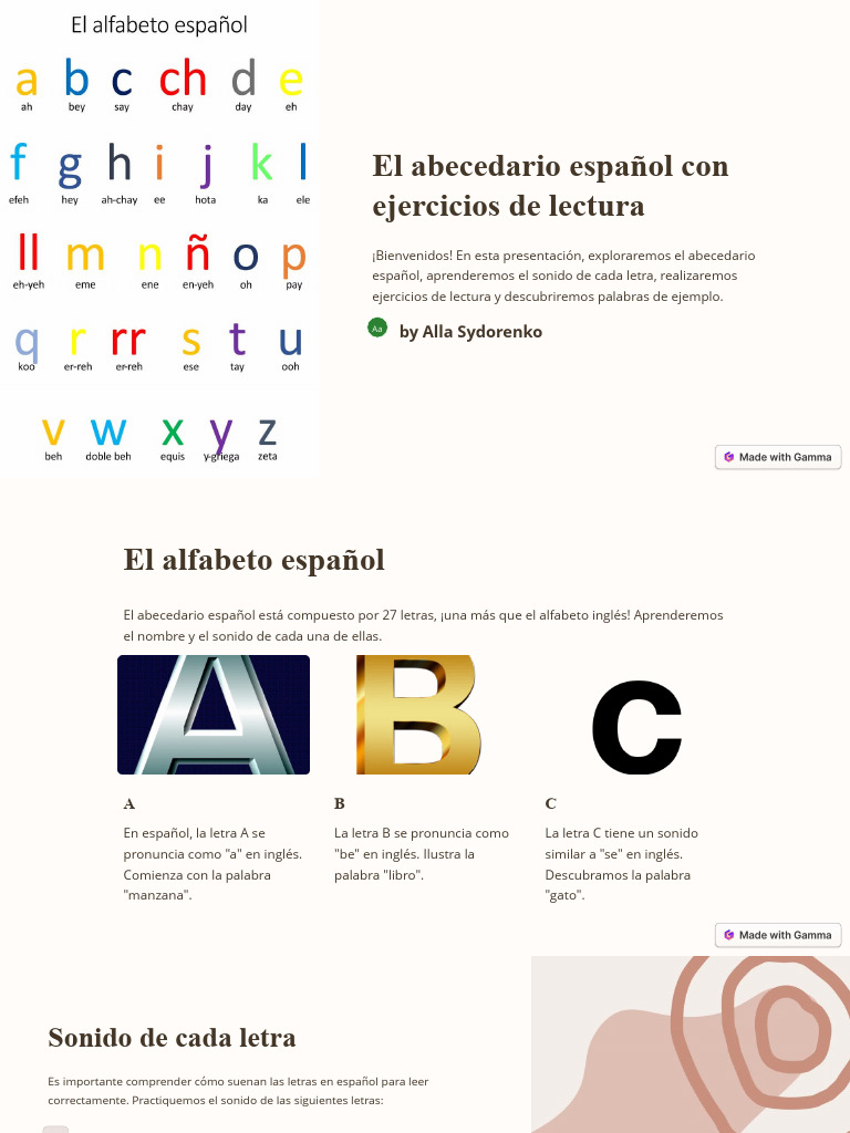 El Abecedario Espanol Con Ejercicios De Lectura Pdf Alfabeto Grafemas