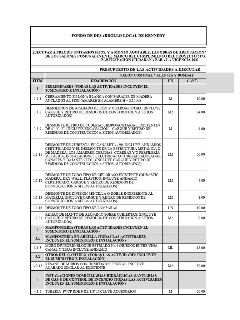 Formato No. 2 Oferta Economica | PDF | Albañilería | Materiales de ...