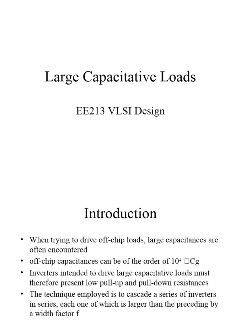 Driving Large Capacitative Loads in VLSI | PDF | Science & Mathematics