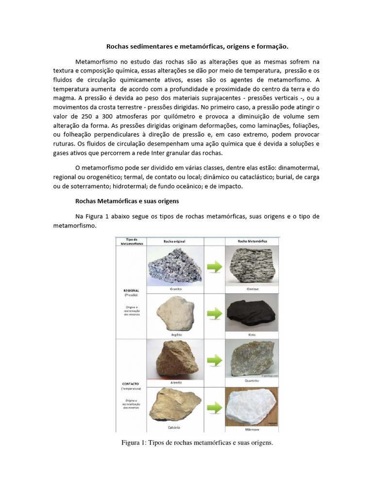 Rochas Sedimentares e Metamórficas | PDF | Intemperismo | Sedimento