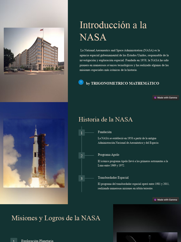 Introduccion A La NASA | PDF | Nasa | Exploración espacial