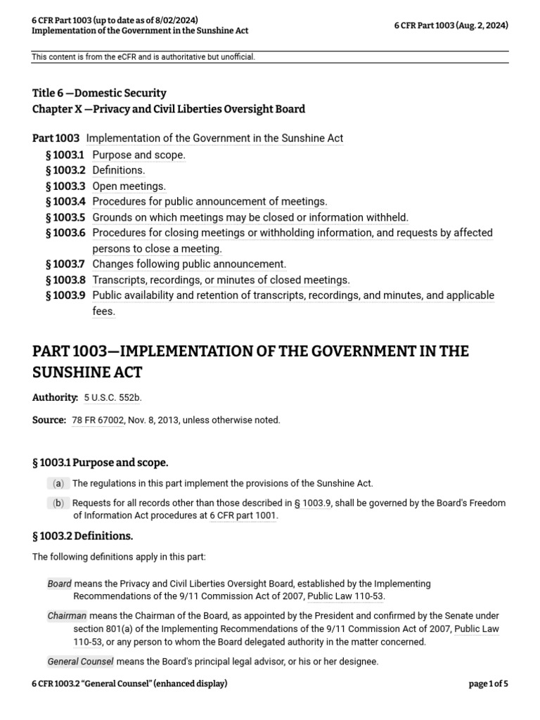 Sunshine Act Implementation Guidelines | PDF | Discovery (Law) | Code ...