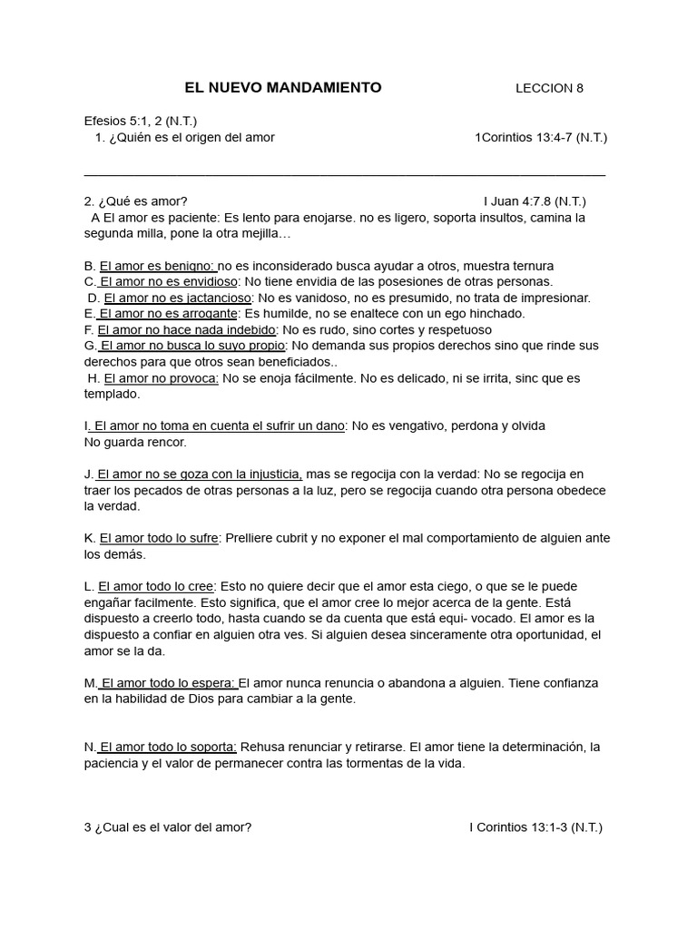 Leccion 8 | PDF | Amor | Contenido del Nuevo Testamento