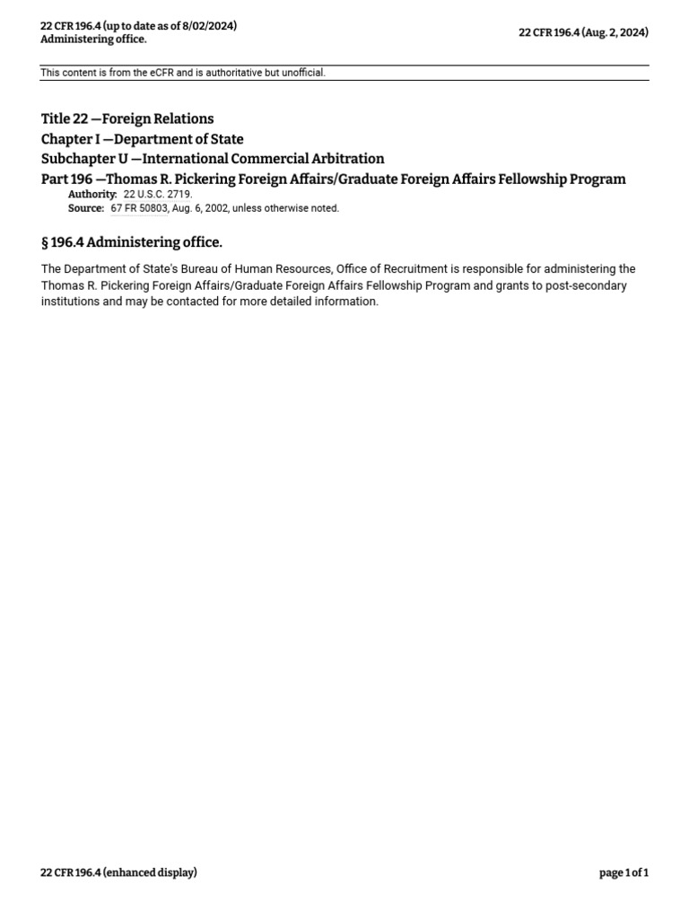 Pickering Fellowship Program Admin | PDF
