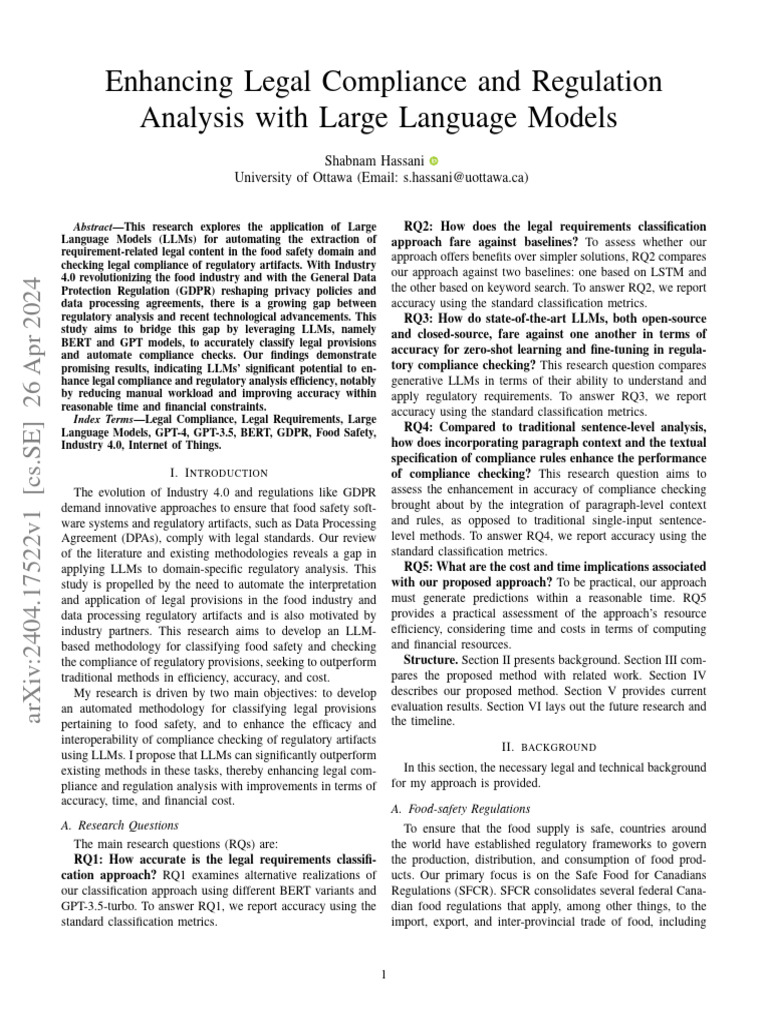 NLP for GDPR Compliance in Food Safety | PDF | Regulatory Compliance ...
