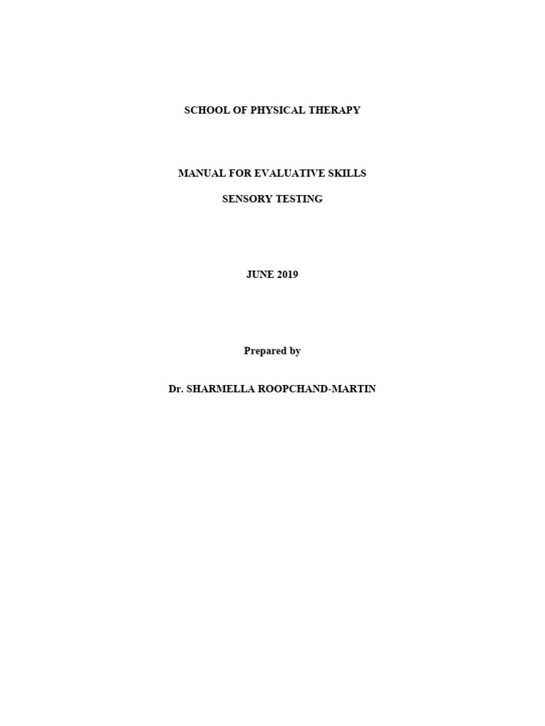 Sensory testing manual pdf finger hand