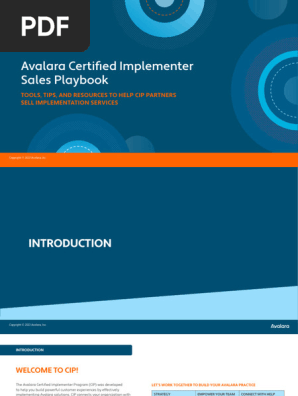 Avalara CIP_Sales Playbook