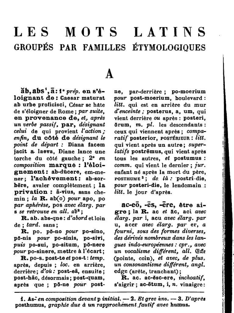 Les Mots Latins - F. Martin | PDF