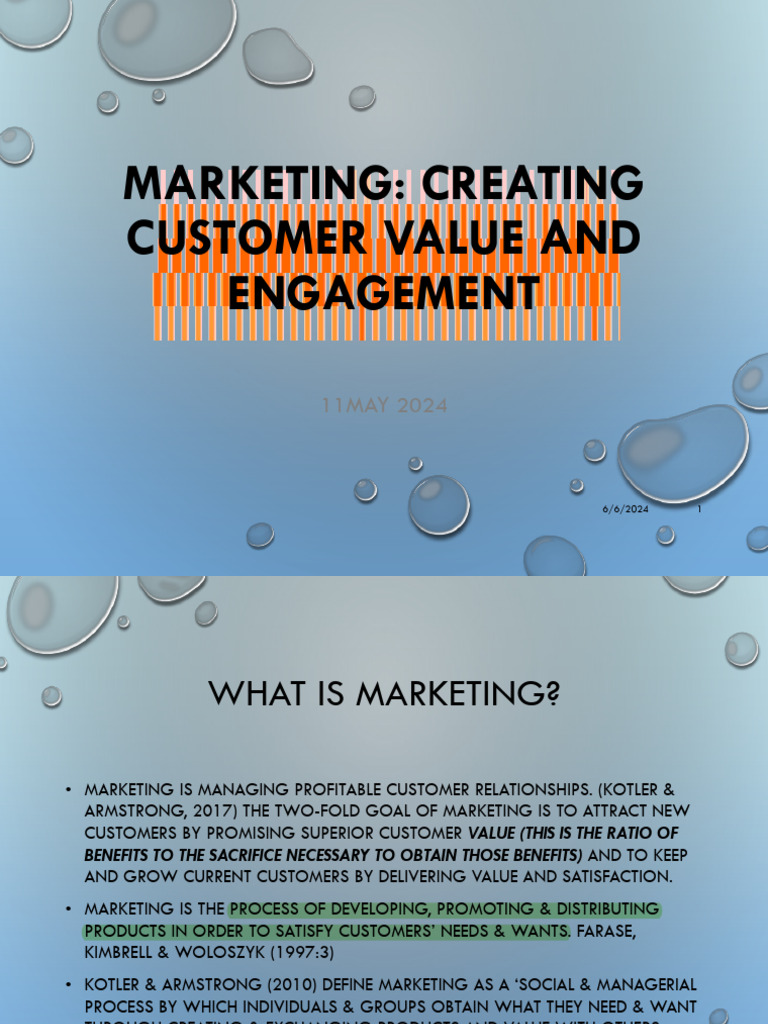 Marketing creating customer value and engagement pdf marketing