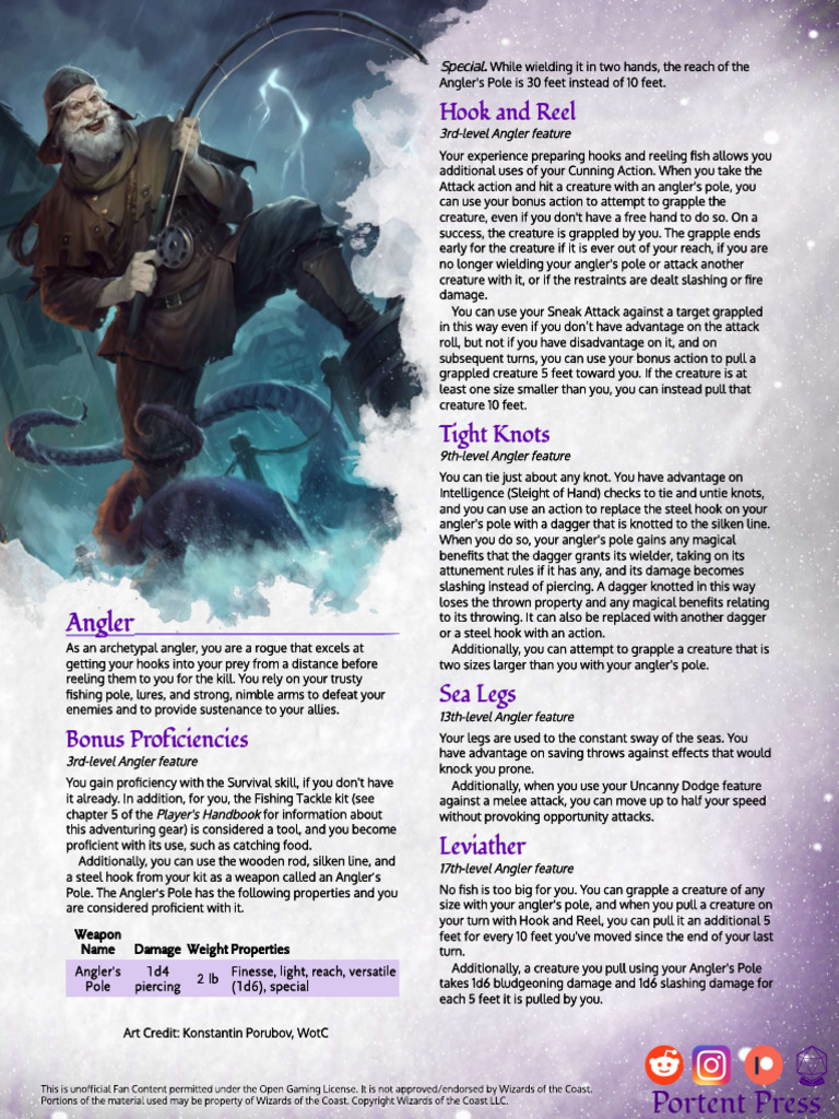Roguish Archetype - Angler | PDF