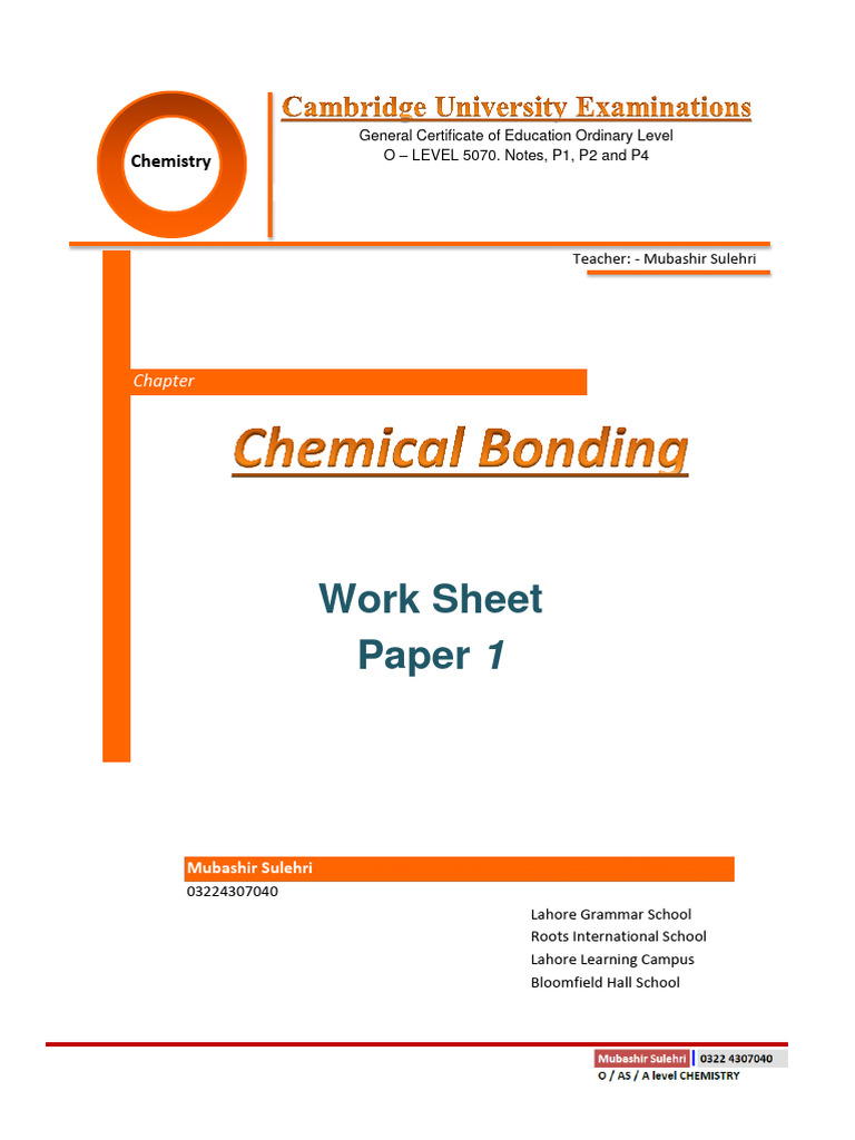 Chemical Bonding (Attempted) | PDF | Chemical Bond | Chemistry
