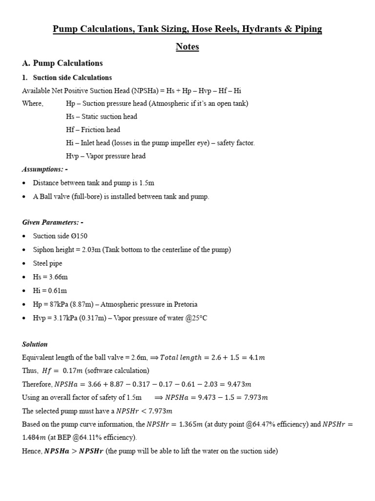 Pump and Fire Water System Design Guide | PDF | Pump | Mechanical ...
