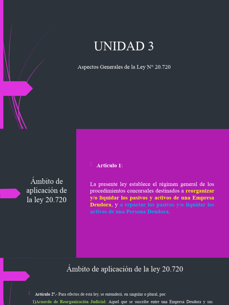 LEY 20720 SUJETOS Y ÓRGANOS U 3 Y U 4 | PDF | Liquidación | Business