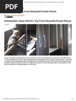 Easy Parrot's Toy From Recycled Puzzle Pieces _ 3 Steps (With Pictures) - Instructables