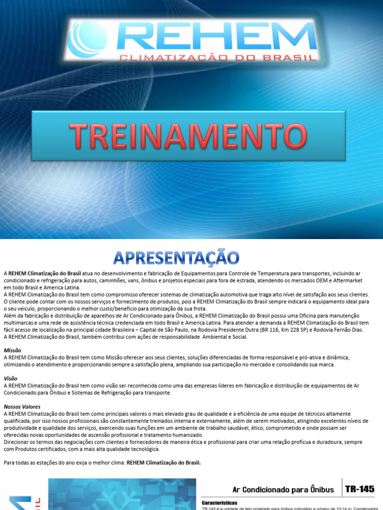 Equipamentos de Climatização Automotiva REHEM | PDF | Calor | Relé