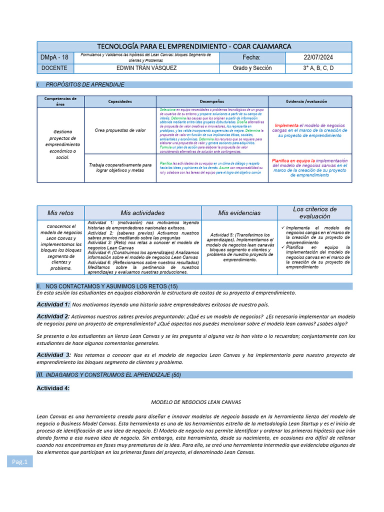 DMP 18 ETV | PDF | Iniciativa empresarial | Empresa de inicio