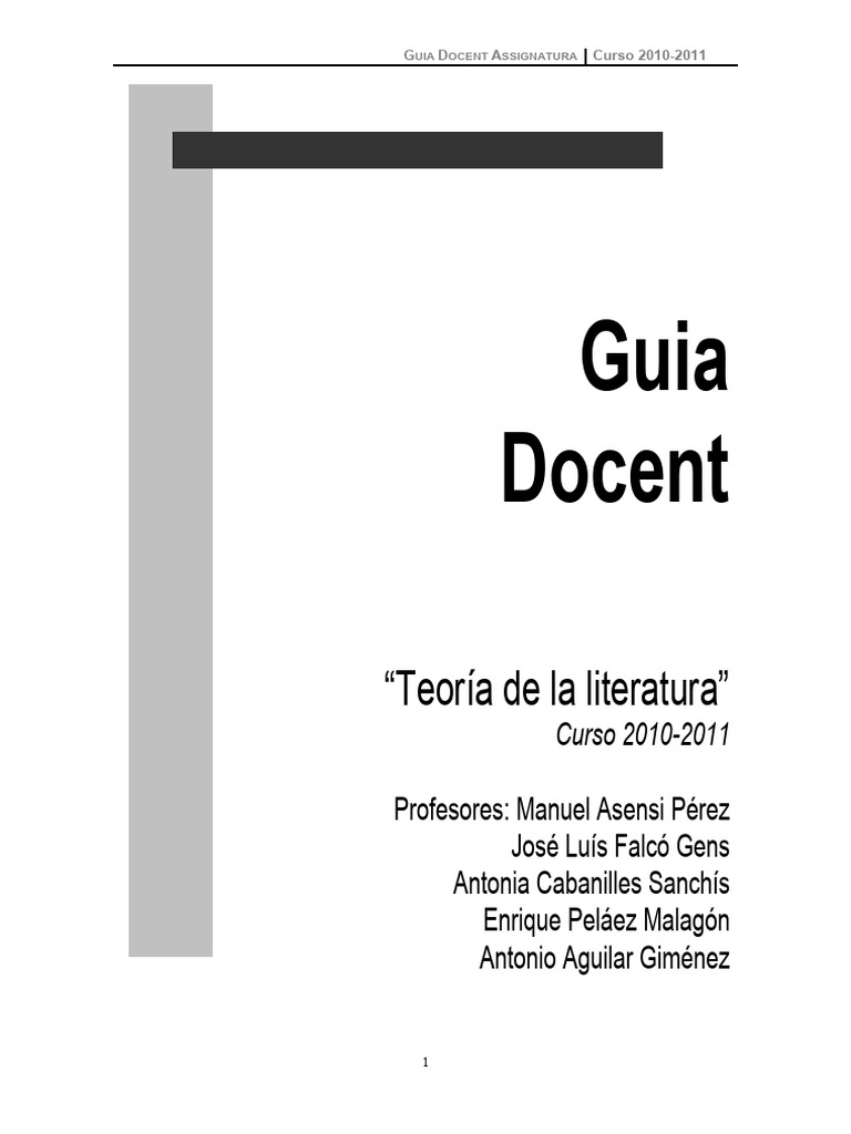 21210.teoria de La Literatura | PDF | Filología | Artes del Lenguaje y ...
