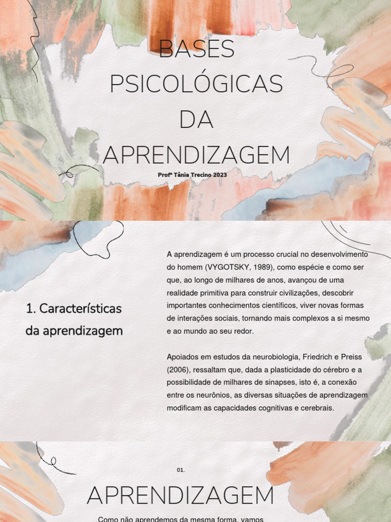 Bases Psicológicas da Aprendizagem | PDF | Behaviorismo | Aprendizado