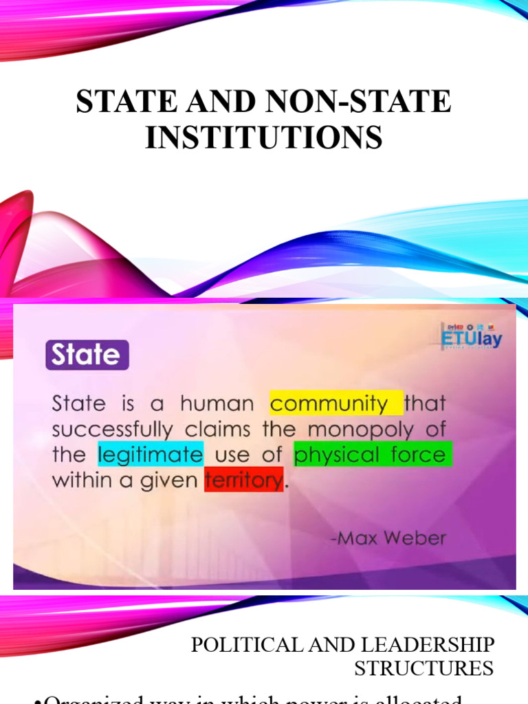 Q4 LESSON 3 State and Non State Institutions | PDF