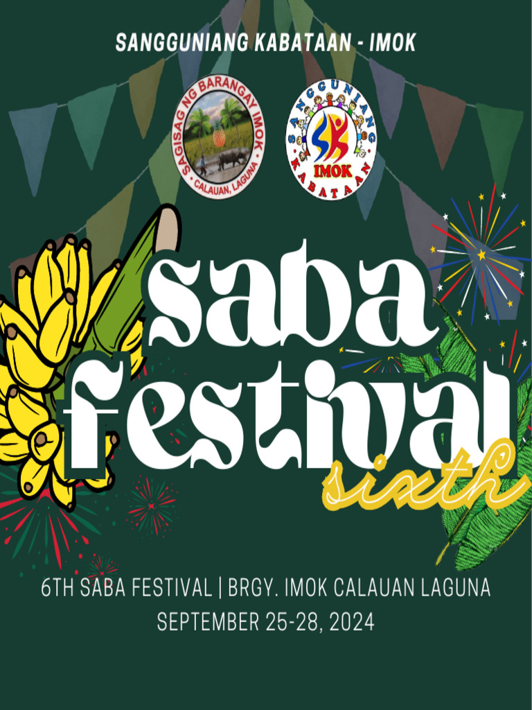6th Saba Festival in Brgy. Imok 2024 | PDF