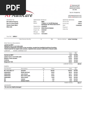 Service Invoice 105613 SAR017