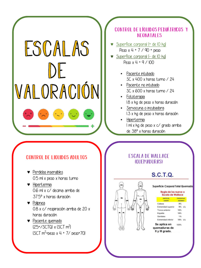 Guía de Escalas Clínicas y Cálculos Médicos | PDF | Medicina ...