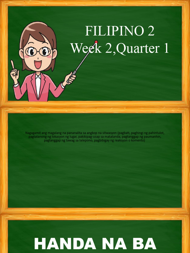 Cot PPT Filipino Week 2q1 | PDF