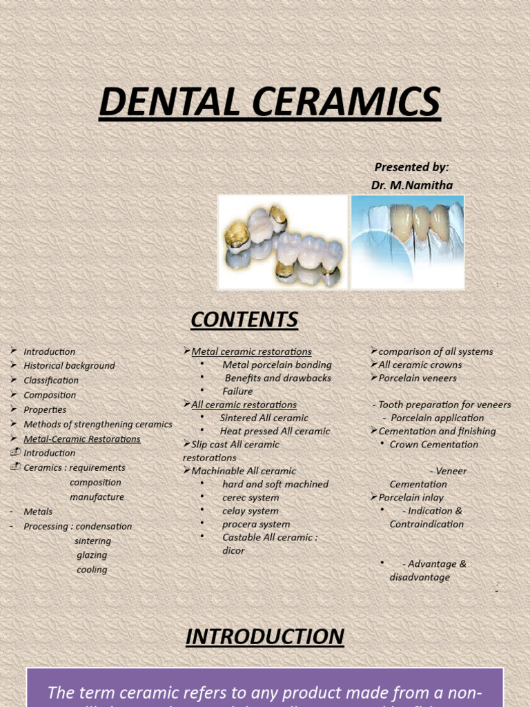 Dental Ceramics: Types and Properties | PDF | Glasses | Ceramics