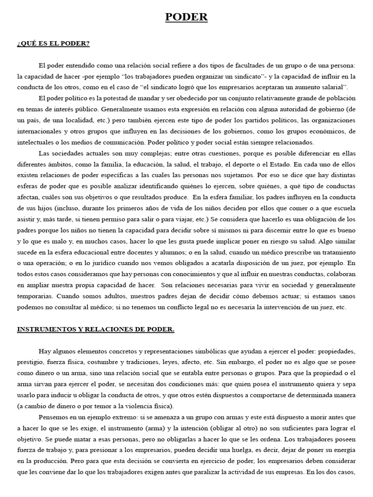 Definición y Tipos de Poder Social | PDF | El príncipe | Estado (política)