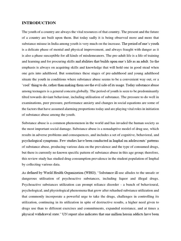 Youth Substance Abuse in India | PDF | Substance Abuse | Smoking
