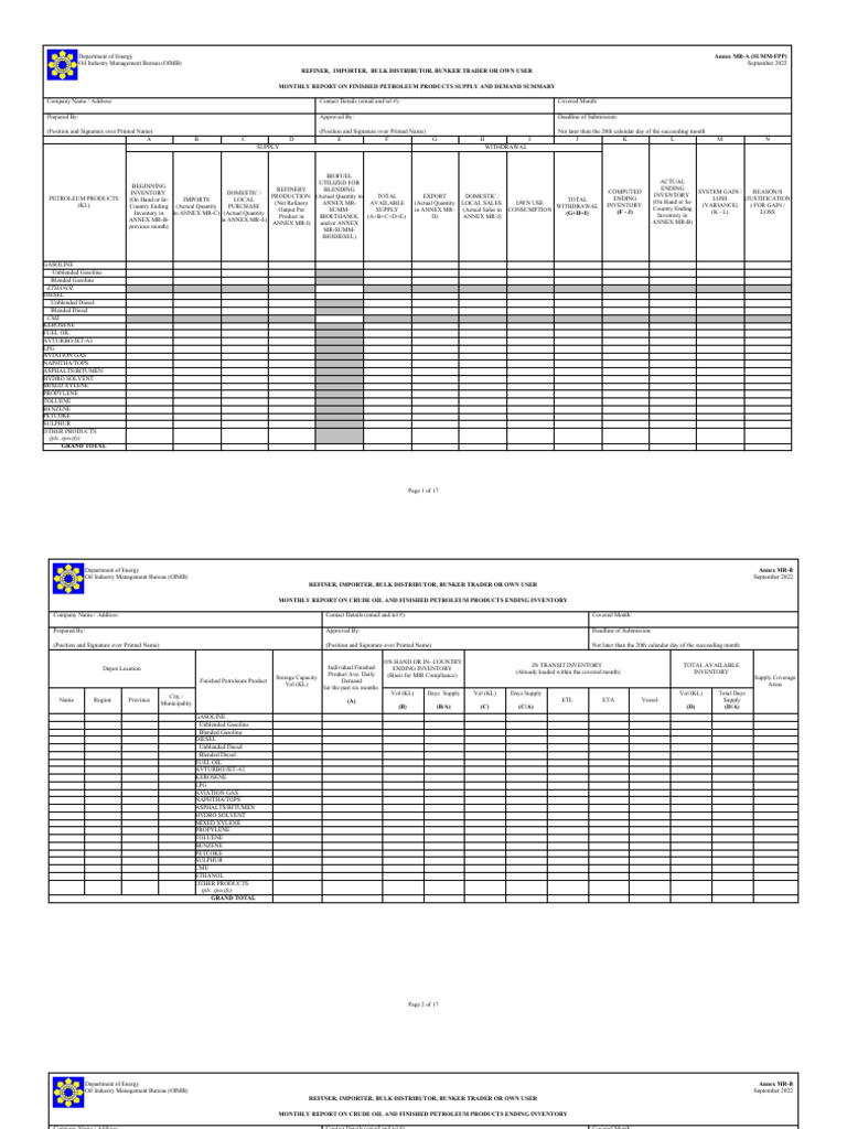 Monthly Petroleum Supply Report | PDF | Petroleum | Gasoline
