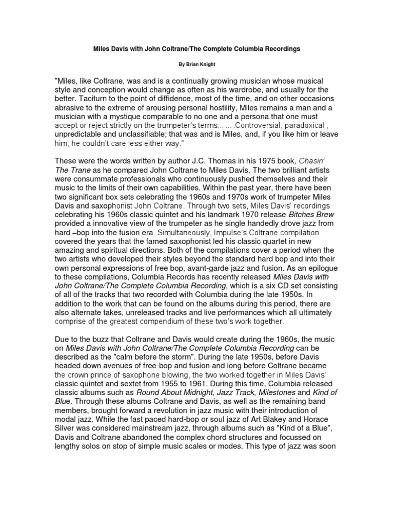 John coltrane essays image