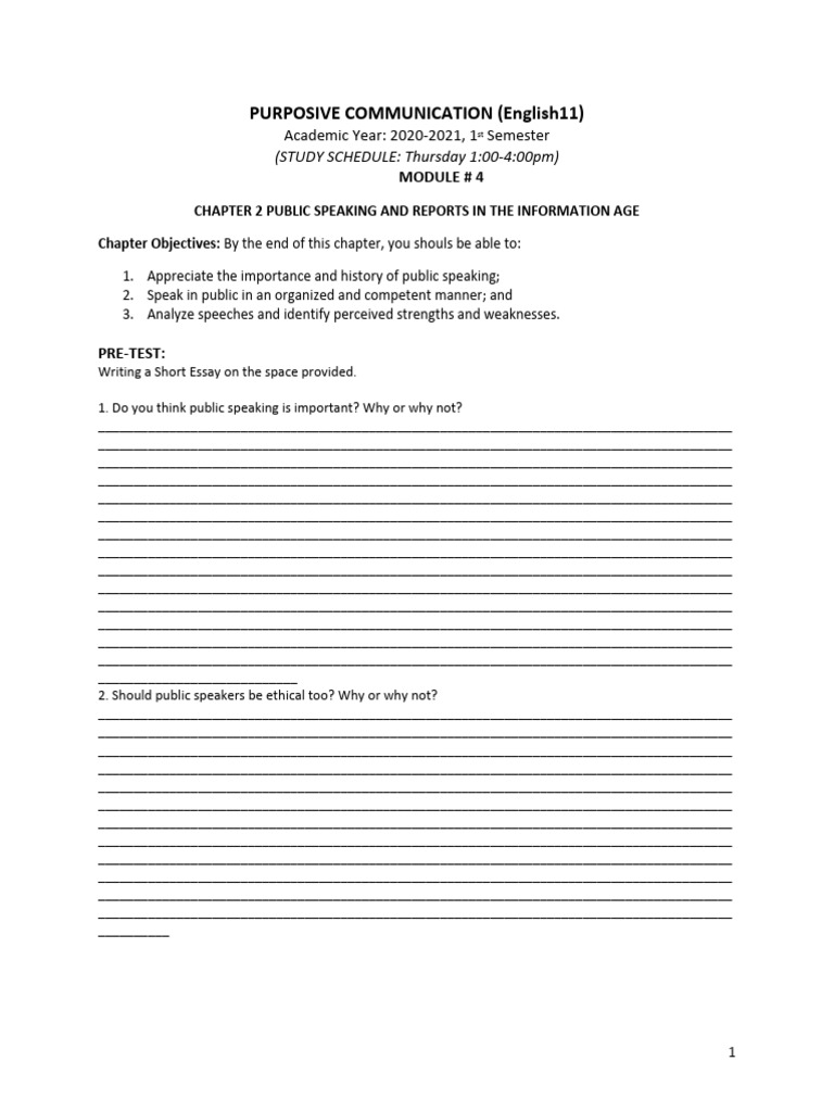 Public Speaking Module 4 | PDF | Public Speaking | Rhetoric