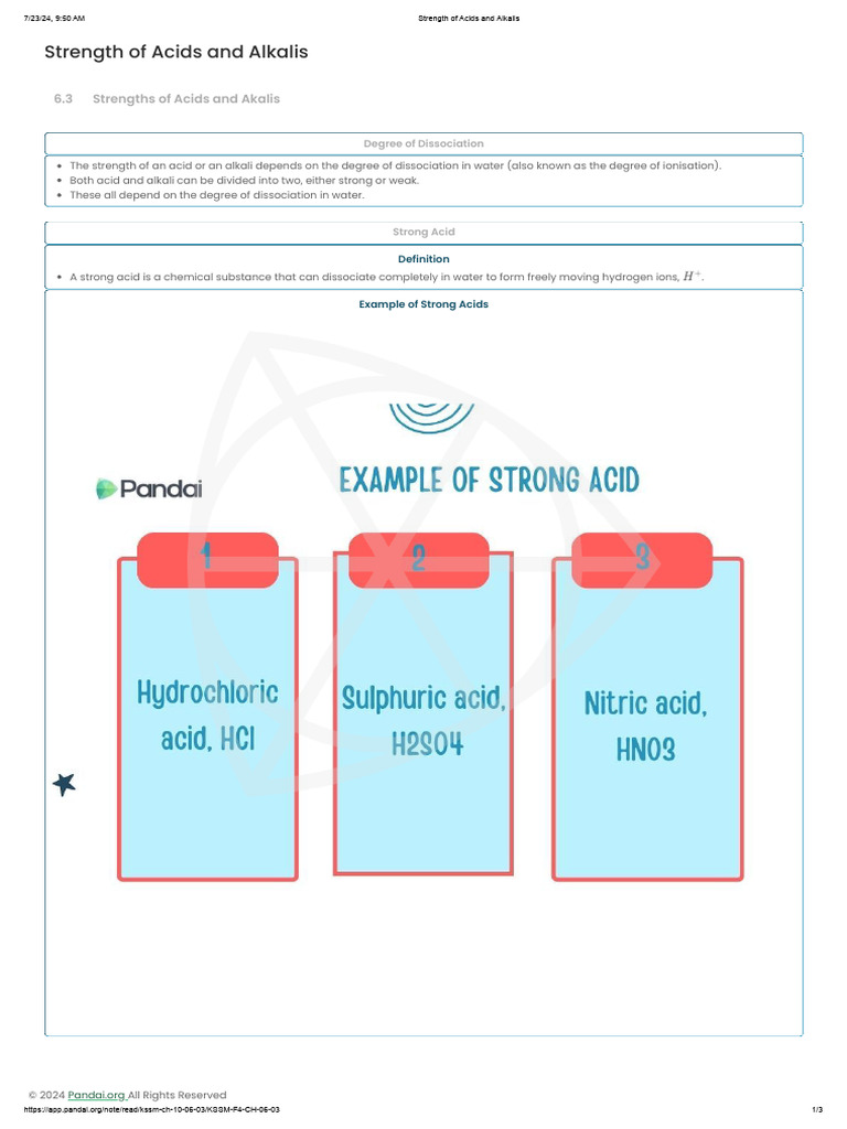 Strength of Acids and Alkalis | PDF | Hydroxide | Acid