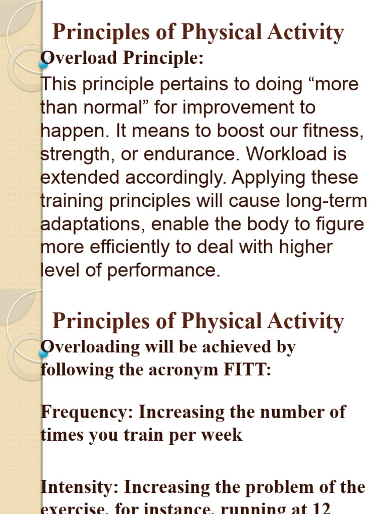 Key Principles of Physical Activity | PDF | Aerobic Exercise | Physical ...