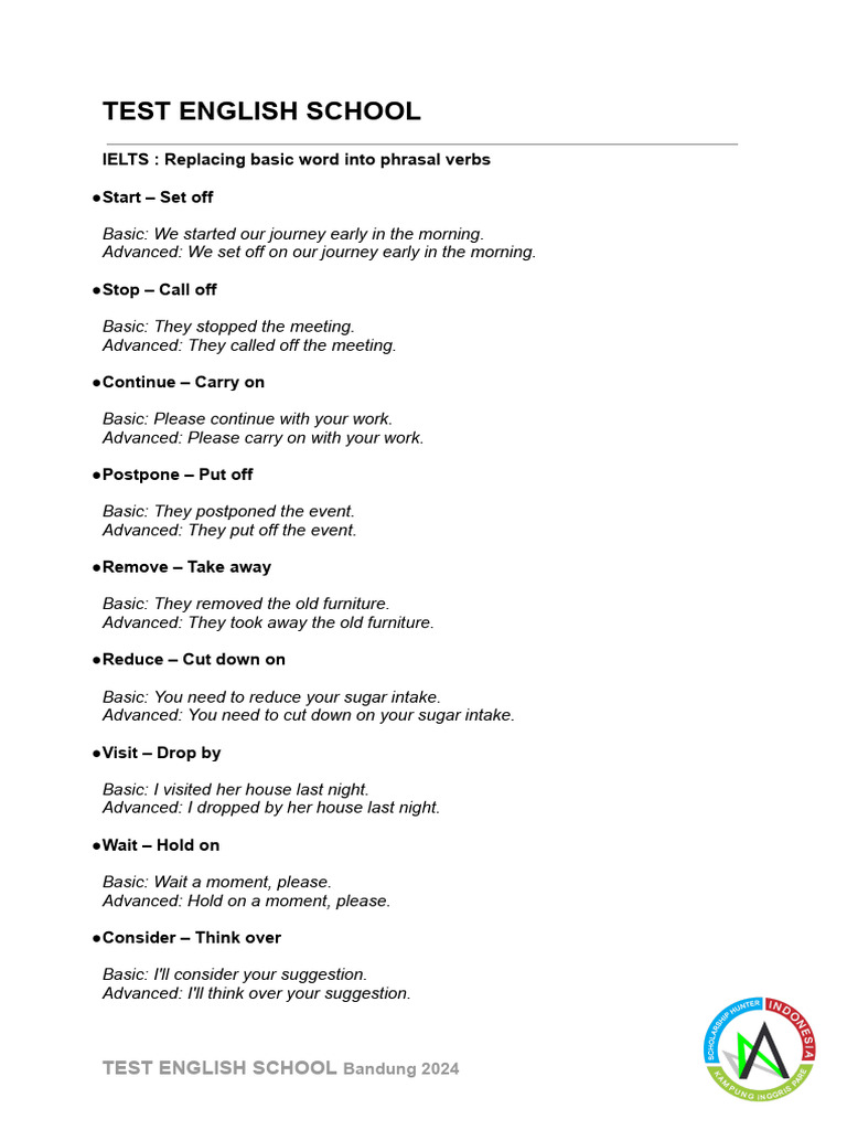 Phrasal Verbs for IELTS Preparation | PDF
