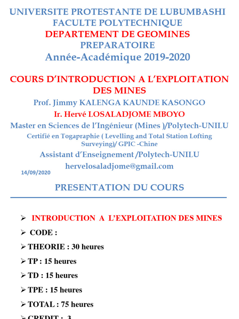Introduction à l'Exploitation Minérale | PDF | Exploitation minière ...