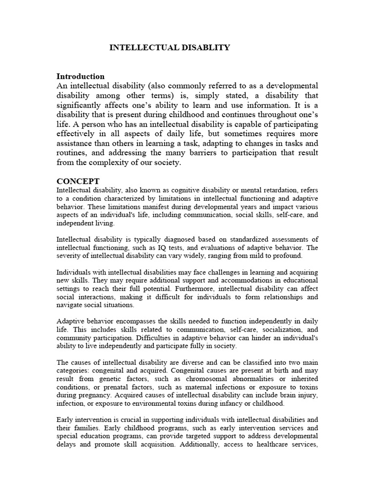 Document 1 | PDF | Intellectual Disability | Mental Disorder