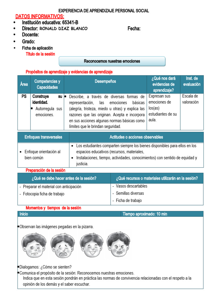 Reconocimiento de Emociones en Clase | PDF | Las emociones | Aprendizaje