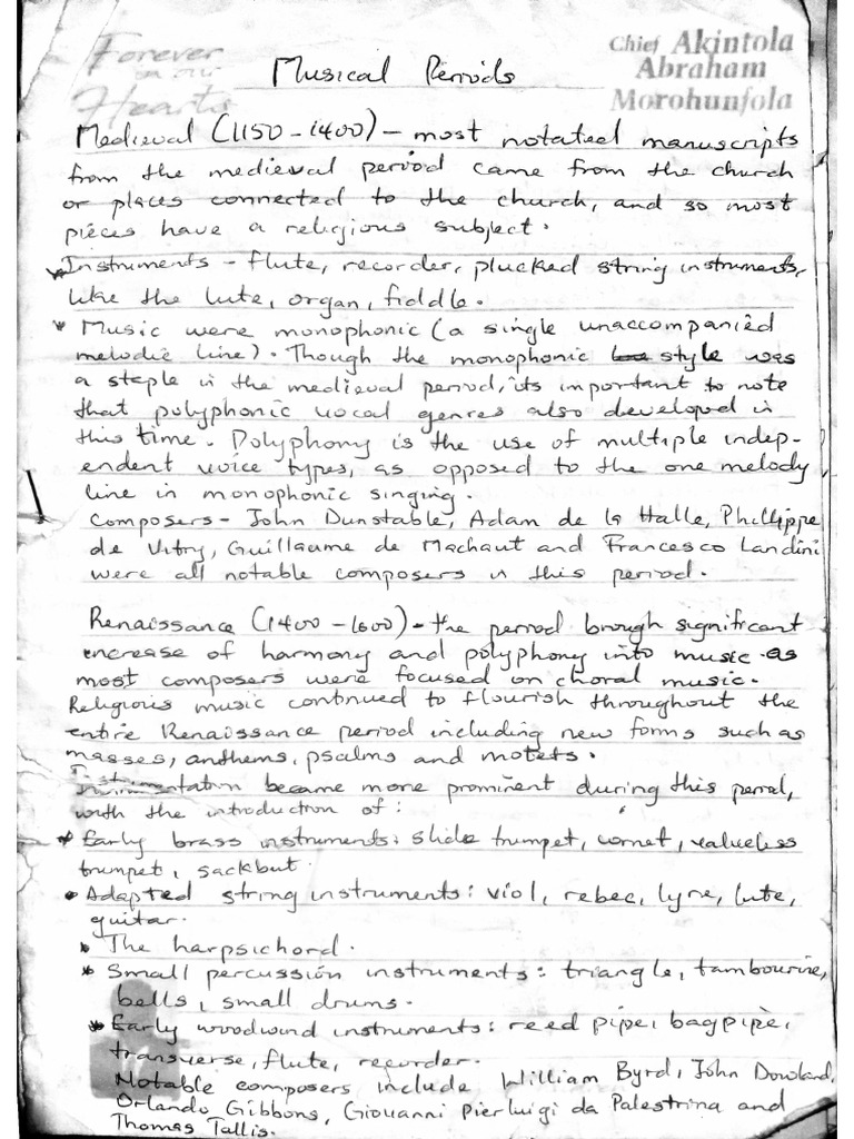 Music Appreciation Note | PDF