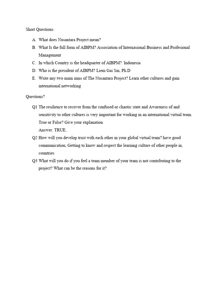 Short Questions | PDF | Career & Growth | Business
