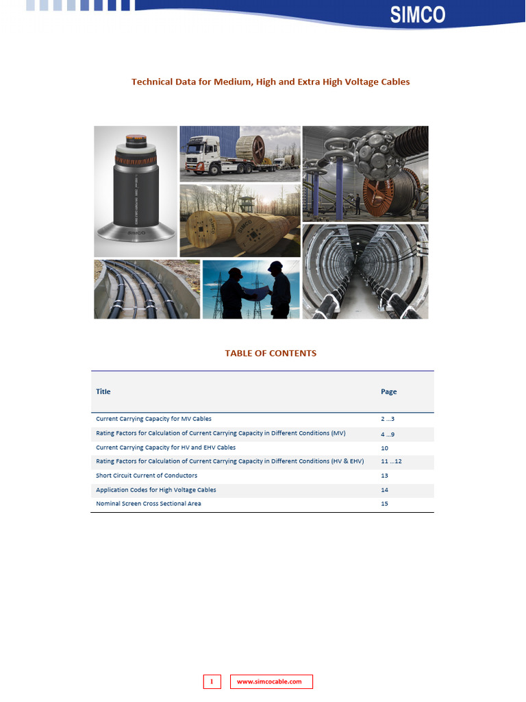 Current Ratings for High Voltage Cables | PDF | Applied And ...