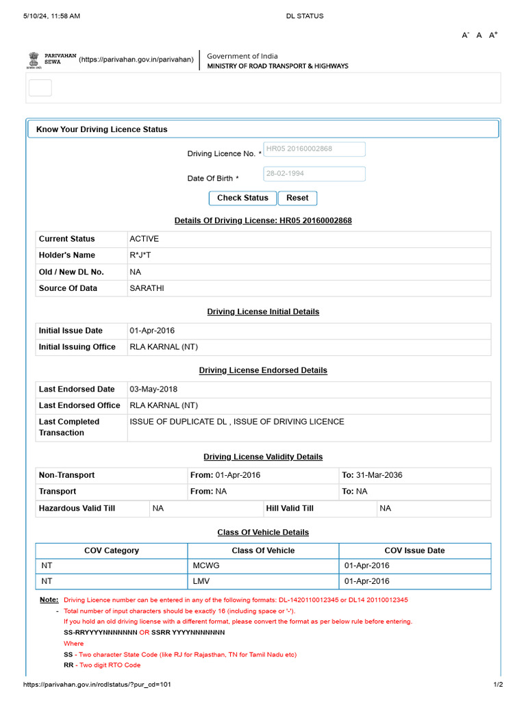 Dl status 3251 pdf driver s license land transport