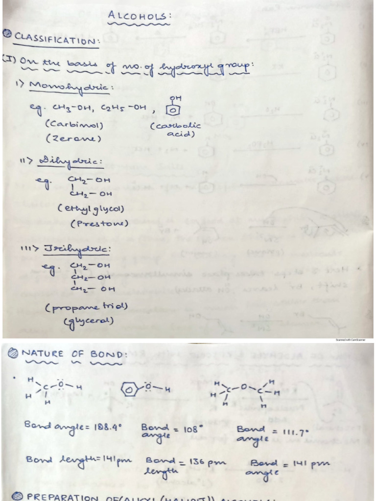 Alcohol phenol and ethers 1 classnotes pdf
