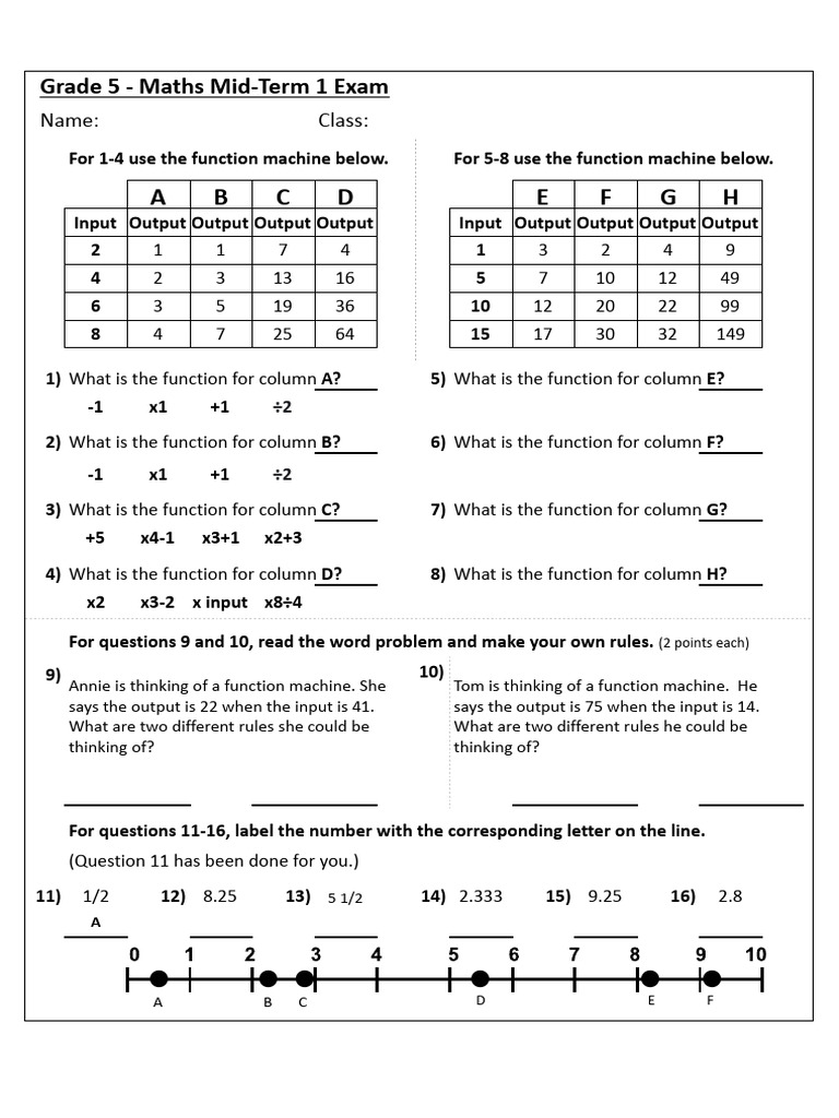 Grade 5 Maths Mid-Term Exam | PDF | Computer Science | Computing