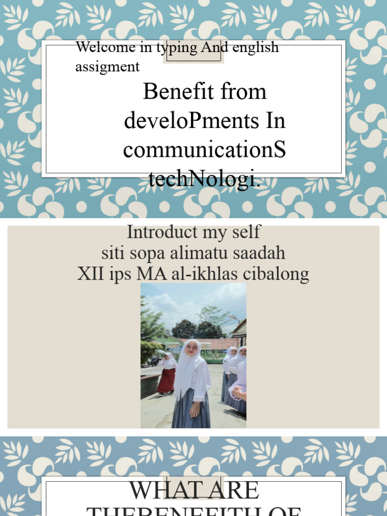 Welcome in Typing and English Assigment: Benefit From Developments in ...