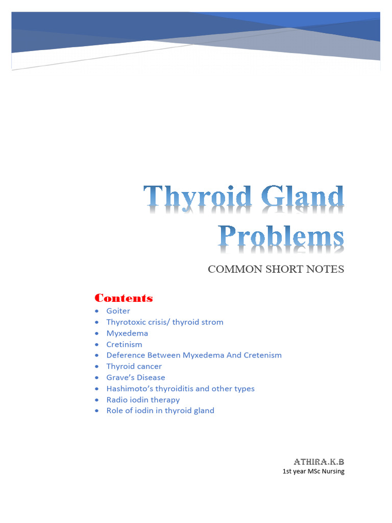 Thyroid Gland Problems Overview | PDF | Thyroid | Thyroid Disease